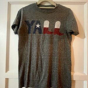 Gray Graphic T-Shirt with Texas America USA Boots Design